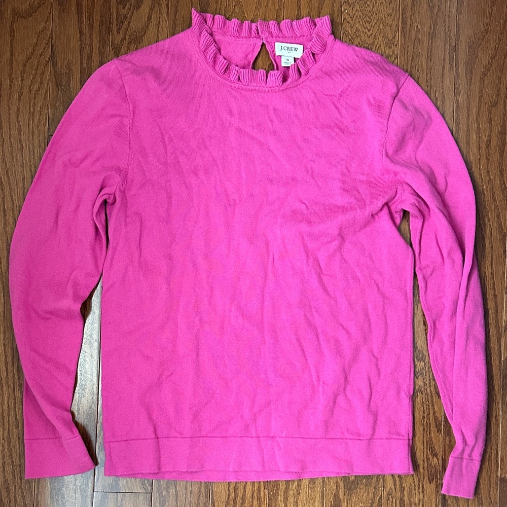 J. Crew Vibrant Pink Cowl Neck Sweater